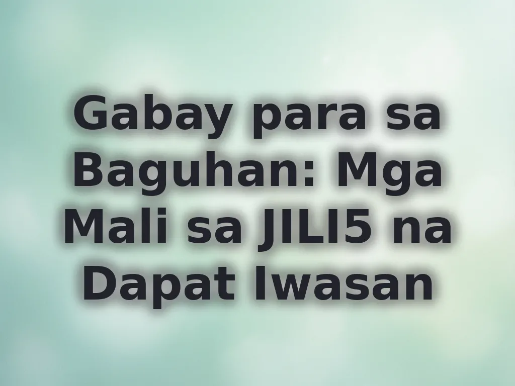 Gabay para sa Baguhan: Mga Mali sa JILI5 na Dapat Iwasan